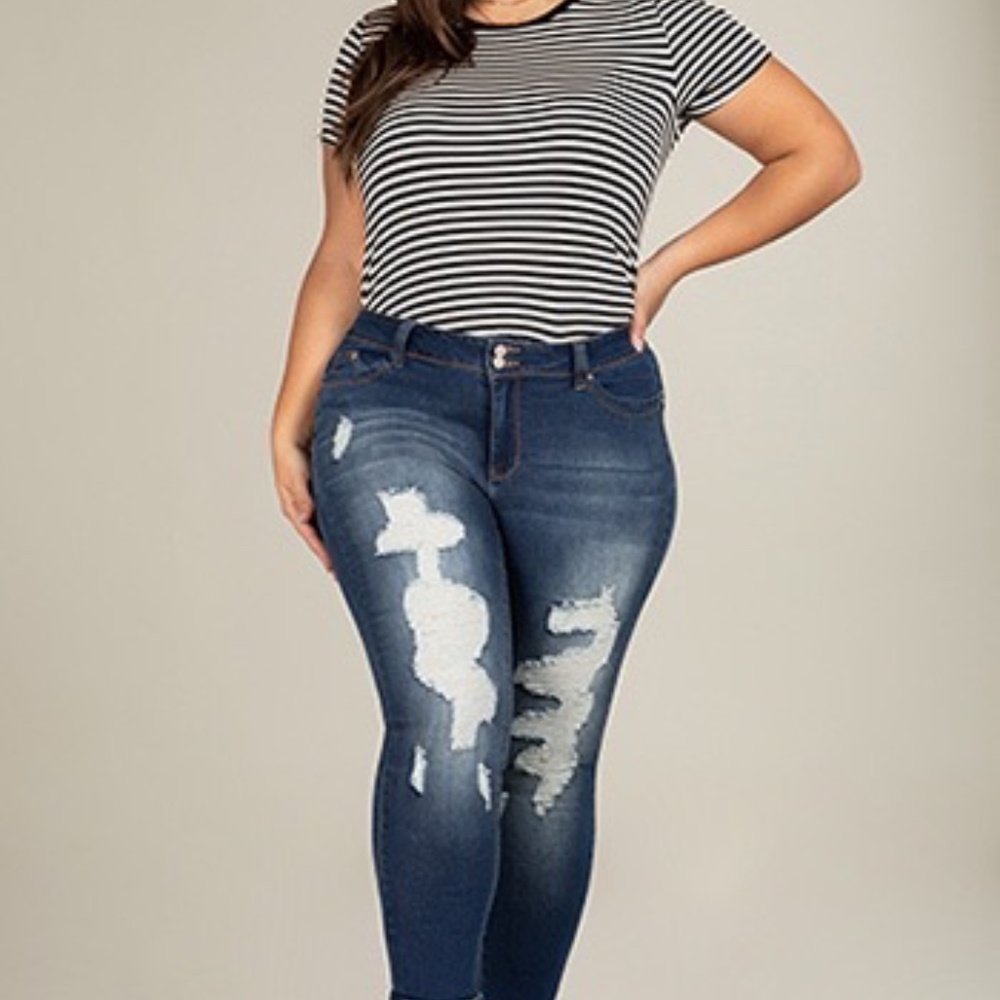 distressed jeans